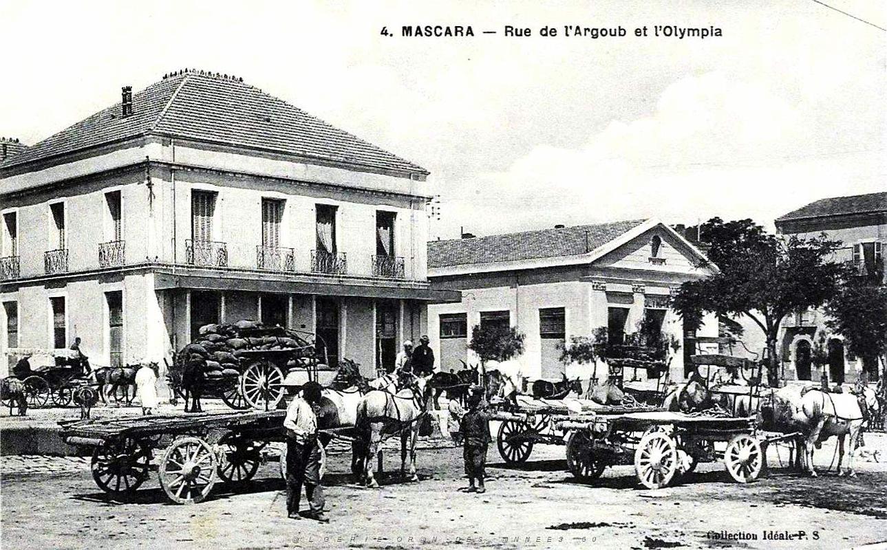2159- Mascara - Rue de l'Argoub et Olympia - 1918.jpg